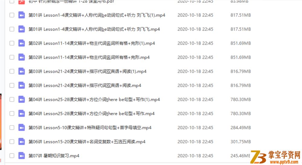 某而思 刘飞飞 2019暑期 初一英语刘飞飞新概念1精讲直播班资源合集百度云下载