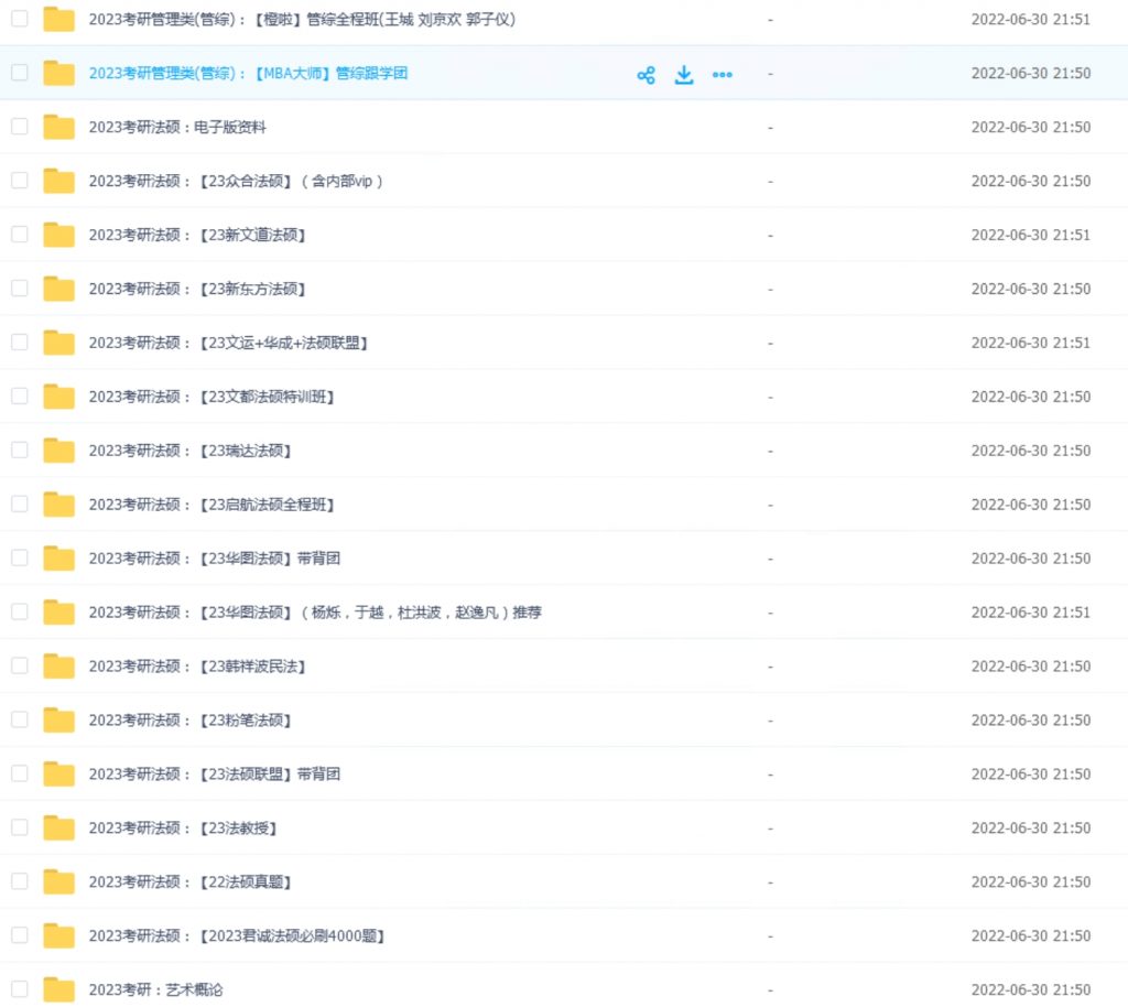 2023考研网课目录