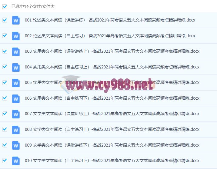 备战2021年高考语文五大文本阅读高频考点精讲精练百度网盘下载
