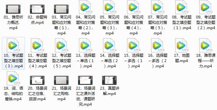 《雅思听力考试特训班》全套培训视频课程（23集）