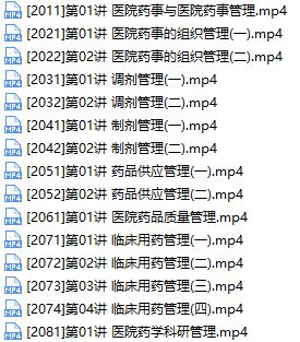 2019主管药师证考试之相关专业知识培训讲课教学视频全集