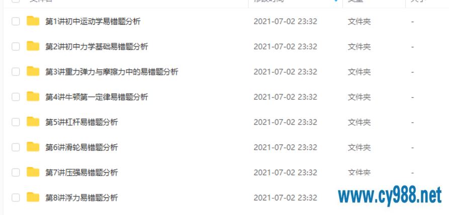 杜春雨 中考物理力学经典易错题详解【8讲带讲义】课程视频百度云下载