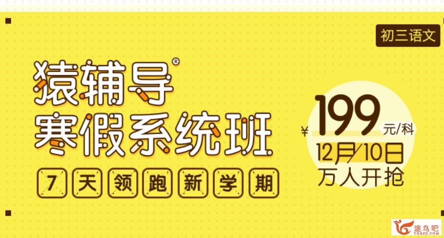 猿辅导 杨惠婷 初三语文寒假系统班视频课程百度网盘下载 