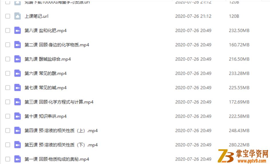 某辅导 张明燃 2020初三化学寒假班课程资源百度网盘下载