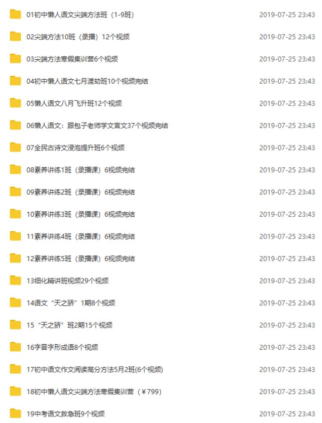 有道精品课 包君成初中语文教学视频合集 初一二三语文视频 