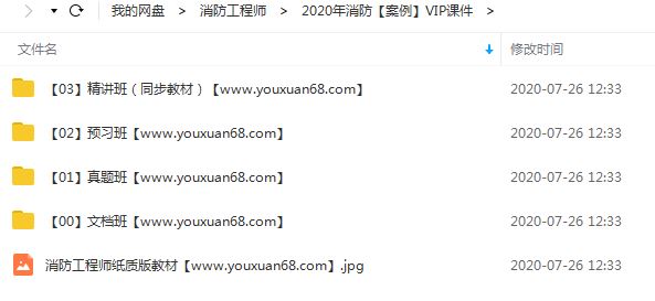 2020年消防工程师《案例分析》同步教材精讲班VIP视频教程