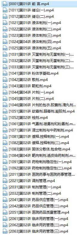 2019初级药士考试之相关专业知识培训视频课程资料全集(含练习题和讲义资料)