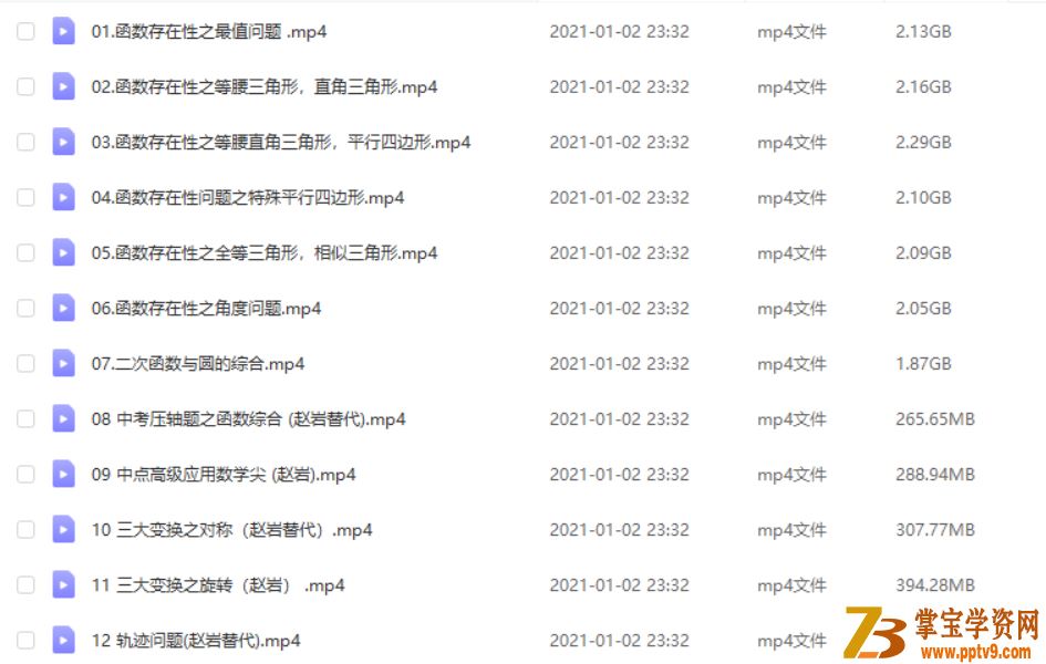 ZYB 王杭州 2020春 中考数学尖端班（12讲）课程视频百度云下载