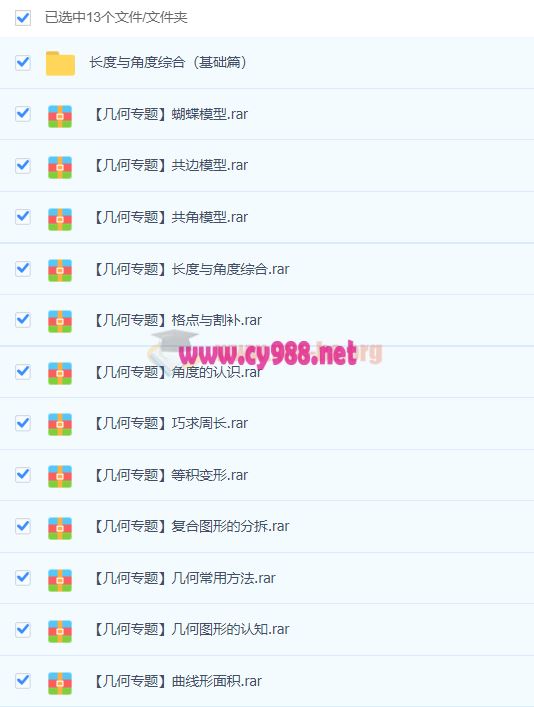 名师讲解小学五年级奥数专题训练【几何专题】