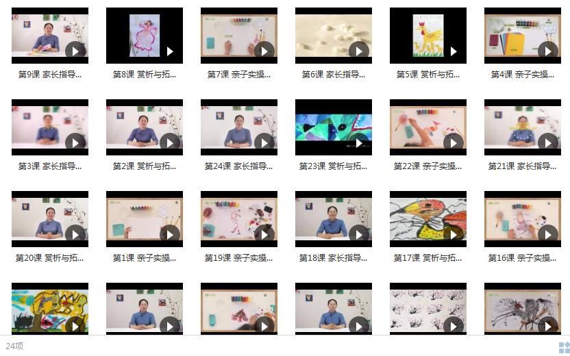 幼儿画画启蒙教育基础视频课程（24集）