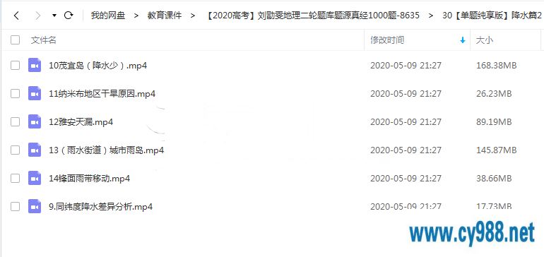 【2020高考】刘勖雯地理二轮题库题源真经1000题