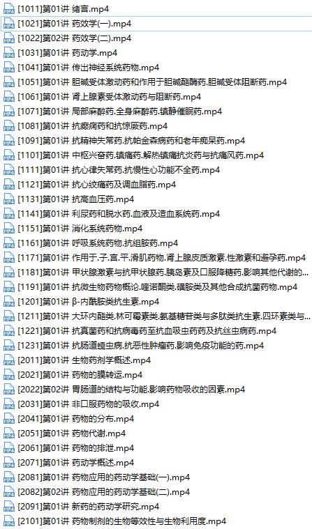 2019初级药士考试之专业知识培训视频课程资料全集(含练习题和讲义资料)