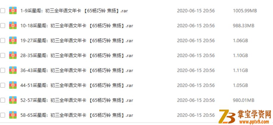 某而思网校 杨巧铃 焦扬 初三全年语文年卡 65 讲带讲义课程资源百度网盘下载