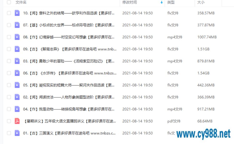 达吾力江 2020暑 四年级升五年级大语文直播班（完结）课程视频百度云下载