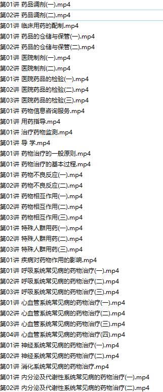 2019初级药师考试之专业实践能力网课培训视频教程全集(含练习考试题和讲义资料)