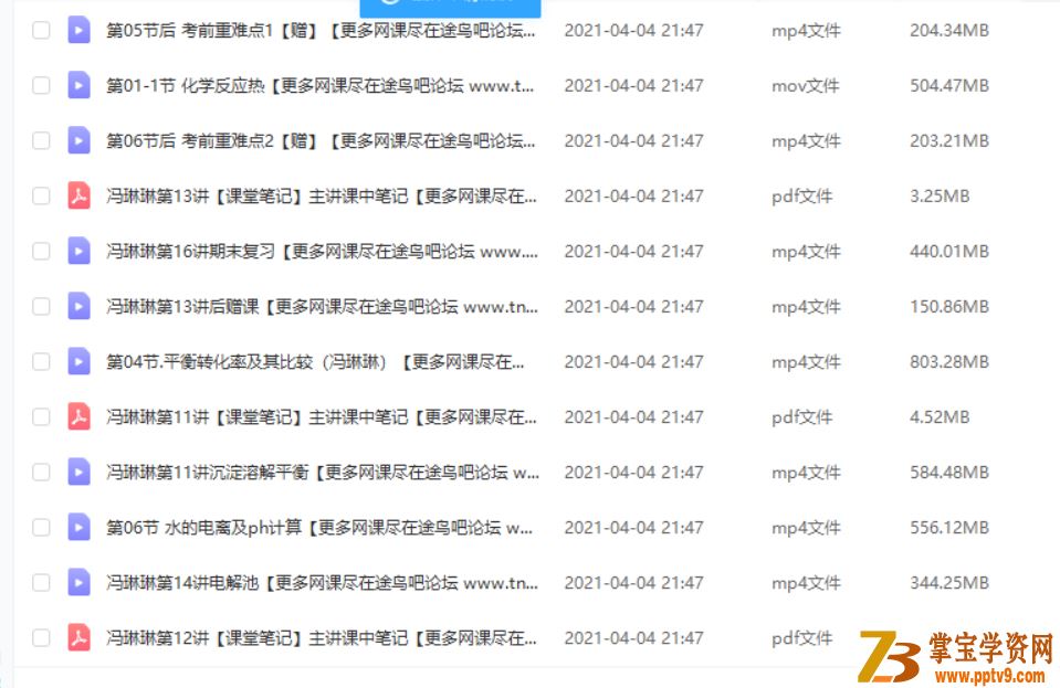 冯琳琳 2020秋季班 简化学•高二化学尖端班20讲带讲义课程视频百度云下载