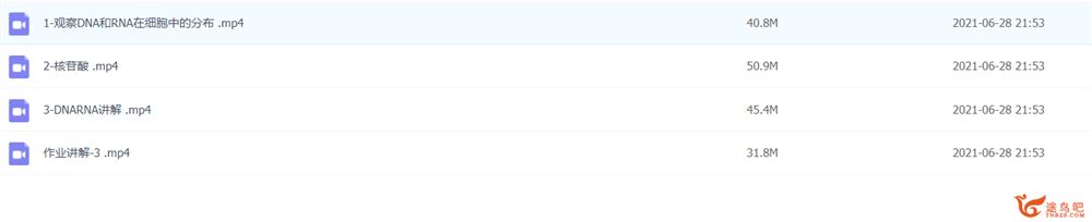 周芳煜高一生物遗传信息的携带者-核酸讲解课程视频百度云下载