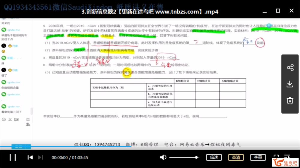 腾讯课堂2020高考生物 周芳煜高考生物三轮复习押题课视频资源百度网盘下载 