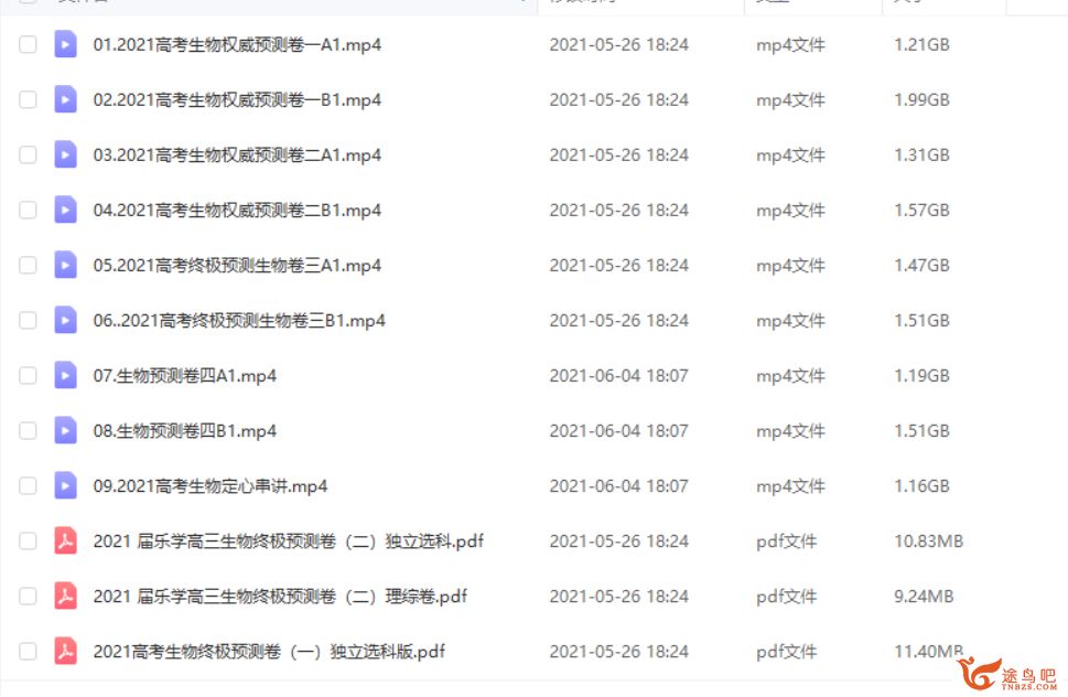2021高考生物 任春磊生物三轮复习终极预测卷课程视频百度云下载