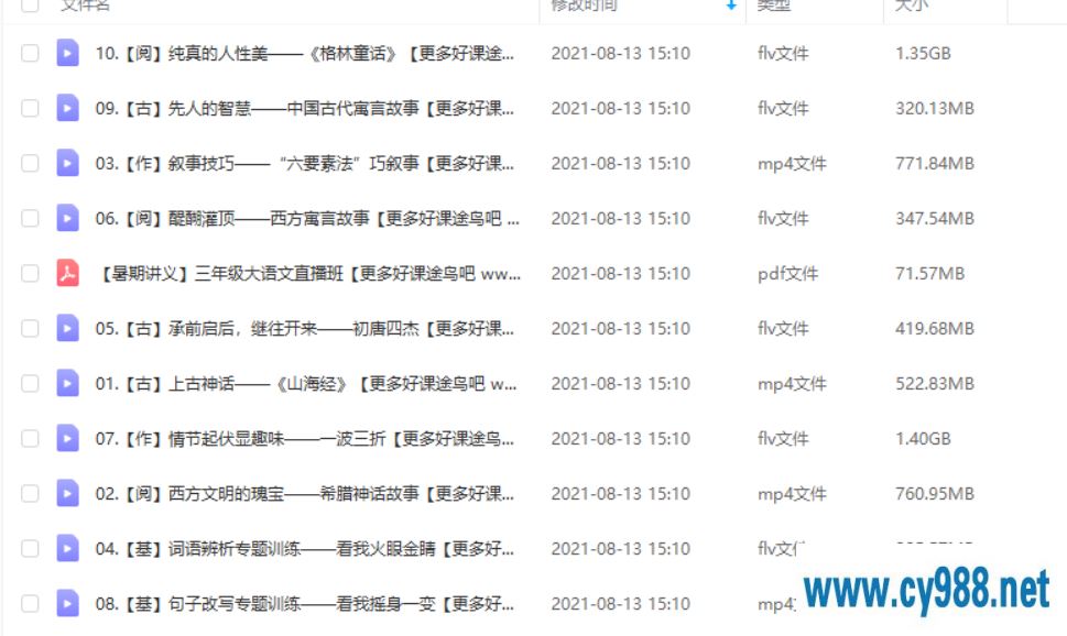 杨惠涵 2020暑 二年级升三年级大语文直播班 课程视频百度云下载