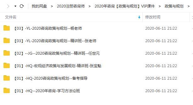 2020年注册咨询工程师《政策与规划》全套精讲班视频课程
