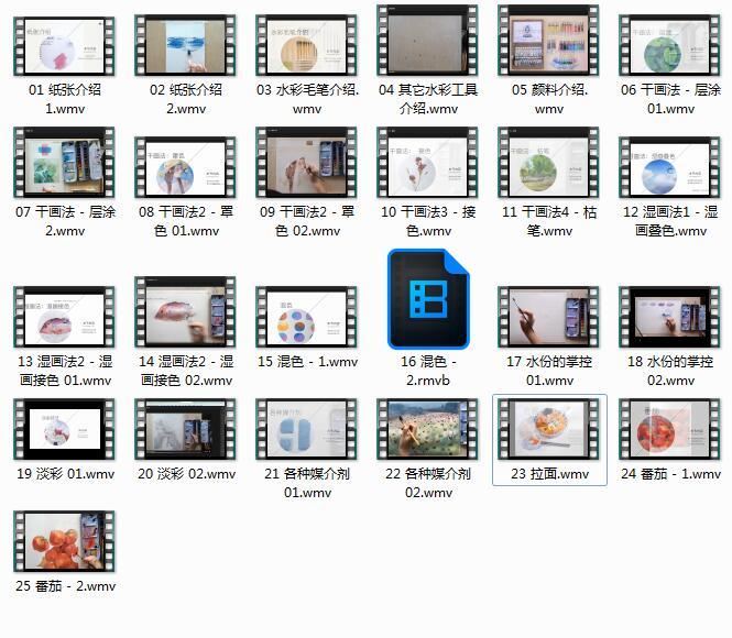 零基础水彩画入门教程视频（25集）