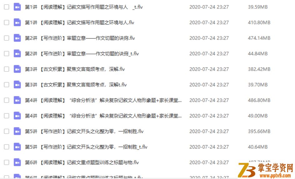 学而思网校 仁佳 2020寒 初一语文阅读写作直播班课程资源百度网盘下载