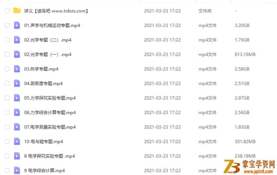 廉思佳 2020春 初中物理 中考物理尖端班【10讲带讲义】课程视频百度云下载