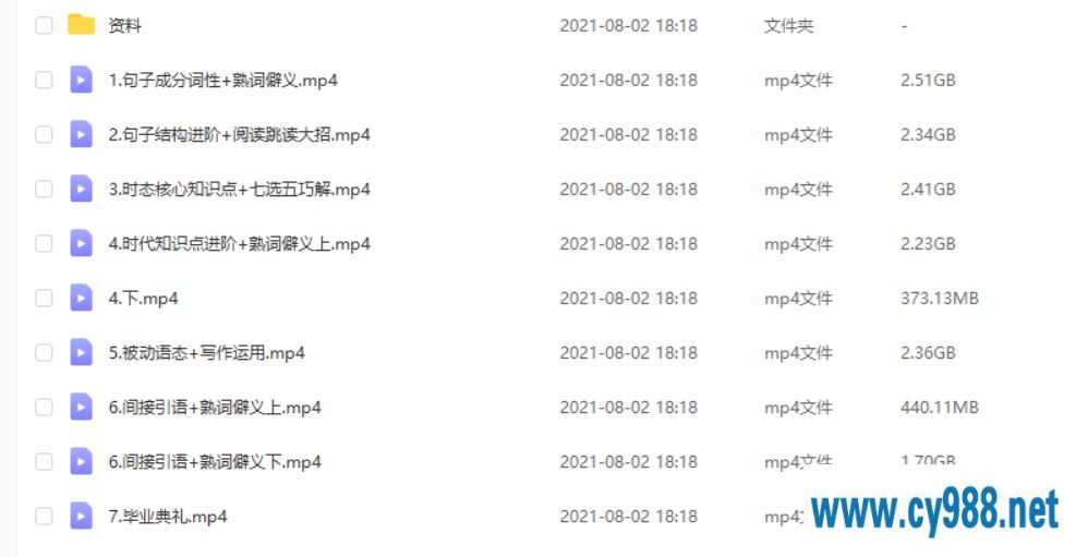 牟恩伯 2021暑假 高一英语暑假冲顶班（更完）课程视频百度云下载