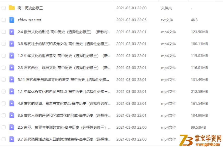 高二历史部编版选择性必修三新教材同步微课课程视频百度云下载