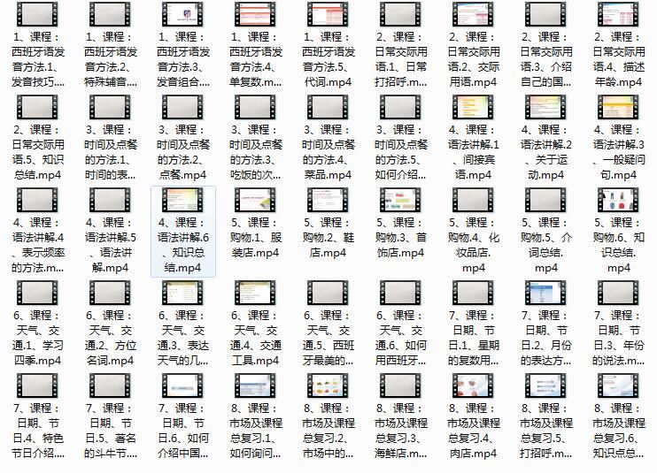 《八天精通日常西班牙语》全套视频教学课程（45集）